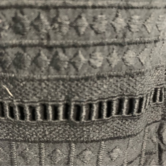 J Crew Shift Dress Eyelet Sz‎ 4 Black Classic Embroidered Flutter Sleeve Preppy - Picture 10 of 15